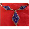 Image 2 : Sterling Silver Signed Inlaid Necklace- Lapis Azul