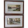 Image 1 : Pair of 19th Century Water Colors Original Watercolors signed F. Marlin
