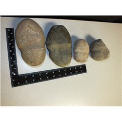 Lot of 4 Indian hammer stones