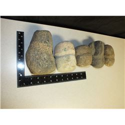 lot of 5 Indian hammer stones