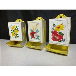 Lot of 3 Antique Match holders