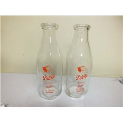 Lot of 2 Purity milk bottles