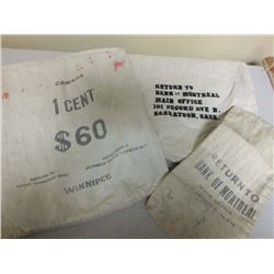 Lot of 3 vintage bank bags