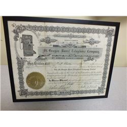 1927 5 dollar share St.Gregor Rural Telephone Co.