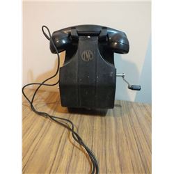 Antique bakelite TMC crank wall phone