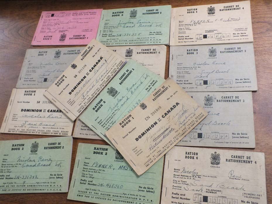 Canadian Ration Books lot of 15 WW2 Canadian Ration Book - Bodnarus Auctioneering