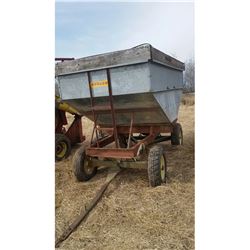 Grain Hopper on Rubber Tire Wagon