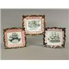 Image 1 : Three 19th century Sunderland lustre wall plaques, each with copper lustre edges, with printed...