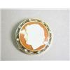 Image 1 : A hardstone cameo brooch within a gold frame set with eight old cut diamonds, 3.5cm in diamete...