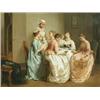 Image 1 : Angele Dubos 'THE PET BIRD' signed and dated 1869, oil on canvas, 45 x 55cm Est. 4000/60...