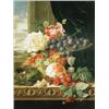 Image 1 : Edward Ladell (1821-1886) A STILL LIFE OF ROSES, FRUIT AND A BIRD'S NEST ON A TABLE BY A WINDO...