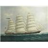 Image 1 : 19th Century, English School A THREE MASTED SHIP, IN FULL SAIL unsigned, oil on canvas, rel...