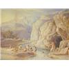 Image 1 : 19th Century, English School FIGURES PANNING FOR GOLD IN A RIVER AND GORGE LANDSCAPE, AND TWO...