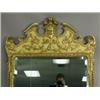 Image 2 : A pair of gilt wall mirrors with Italianate moulded gesso decoration, each surmounted with a b...