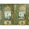 Image 2 : An 18th century continental painted pine marriage chest with two long doors, chamfered corners...