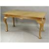Image 1 : A mid 18th century pine altar table, with a simple shaped frieze, raised on bold cabriole legs...