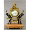 Image 1 : A 19th century French Ormolu mantel clock by Fd. Gervais, Paris, modelled as two bronze cherub...