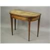 Image 1 : A George III rosewood 'D' shaped cardtable, the top, square tapering legs and frieze with inla...