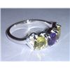 Image 2 : 2.700g Ring of Amethyst and Peridot 925 Sterling Silver