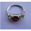 Image 2 : 2.110g Ring of Peridot And Garnet Made in 925 Silver