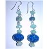 Image 1 : 10.690g Earring of Lapis and Malachite Sterling 925 Silver