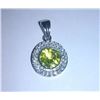 Image 1 : 2.200g Pendant of Peridot and CZ Sterling 925 Silver