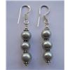 Image 1 : 5.020g Earring of Pearl Grey Made in German Silver