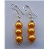 Image 1 : 5.010g Earring of Pearl Yellow Made in German Silver