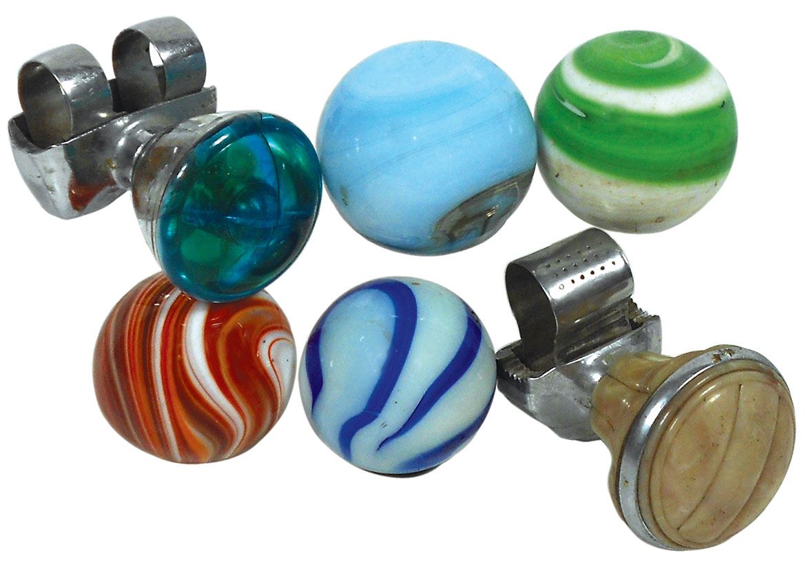 Automotive steering wheel & shifter knobs (6), swirled glass shifter