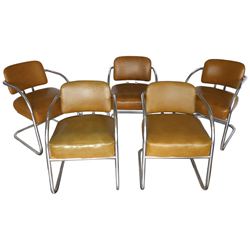 Mid-Century Modern spring chairs (5), mfgd by The Howell Co.-Geneva, IL ...