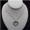 Image 1 : Ladies 14 karat yellow gold Singapore chain with a heart shaped diamond pendant. Weighs 4.5 grams (1
