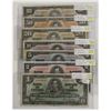 Image 1 : Type set of the 1937 paper money series $1 to $100. 7pcs