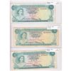 Image 1 : Run of three Bahamas $1 notes. You will receive a 1965, a 1968, and a 1974 dated $1 note.