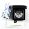Image 1 : 2005 $5 Coloured Silver Maple Leaf in black display box with COA issued by the Mint (toning spots) N