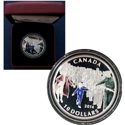 2014 $10 "Wait For Me, Daddy" Coloured fine silver coin in red display case and COA (TAX EXEMPT)