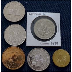 Group Lot of 6 x Mixed Tokens. You will receive a variety of mixed tokens, including Trade Dollars a