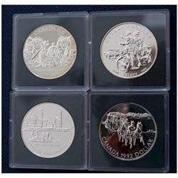 RCM Estate lot;  4 x Canada brilliant uncirculated commemorative cased dollars. You will receive the