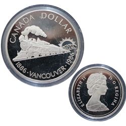 1986 Canada commemorative proof dollar in capsule, proof finish