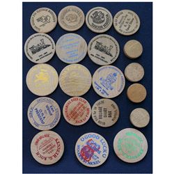 Lot of 20 x Mixed wooden tokens.