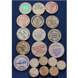 Lot of 20 x Mixed wooden tokens.