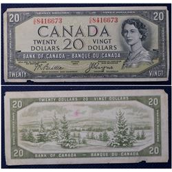 Devils Face Variety BC-33b 1954 $20 Beattie-Coyne (C/E8416673) Tear in bottom margin, sold as is.