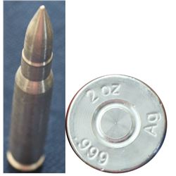 2 oz Silver Bullet .308 Caliber .999 Fine. No Tax