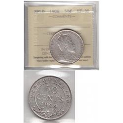 1908 Newfoundland 50-cent ICCS Certified VF30