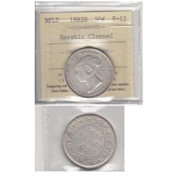 1882H Newfoundland 50-cent ICCS Certified F12 cleaned