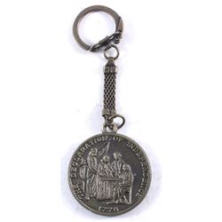 Declaration of Independence medal attached to keychain.