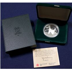 RCM Issue; 1986 Calgary Olympic $20 fine silver coin - Biathlon. Comes with all original packaging.