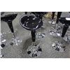 Image 2 : BLACK ADJUSTABLE HEIGHT BAR TABLE COMES WITH 4 BLACK PNEUMATIC BAR STOOLS