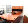 Image 2 : CHERRY BOW FRONT U SHAPED EXECUTIVE DESK COMES WITH HUTCH