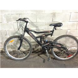 BLACK RALEIGH TORA FULL SUSPENSION MOUNTAIN BIKE