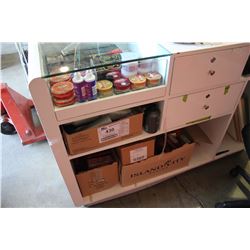 LOT OF SALON PRODUCT LOCATED IN RECEPTION COUNTER